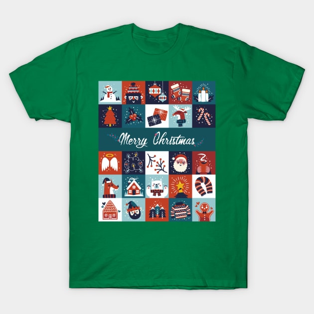 Christmas Decor Ideas 2022 | Santa Claus And Snowman Patterns T-Shirt by i am Cuta